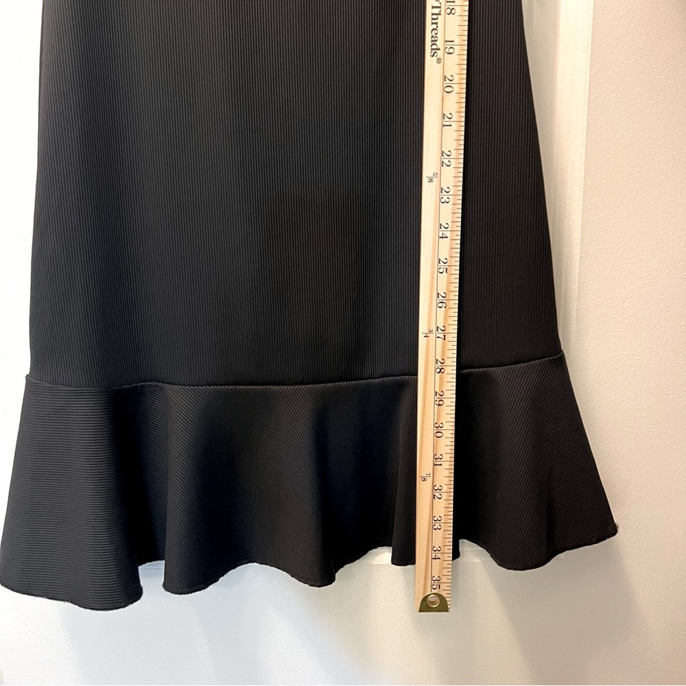 NWT EXPRESS Body Contour Ribbed V-Wire Ruffle Dress-Black - Picture 7 of 13